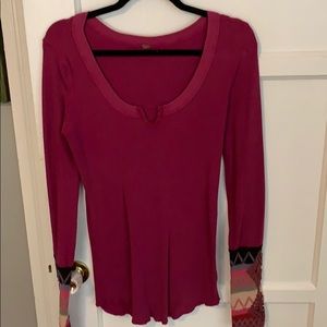 Free people crochet long sleeve top